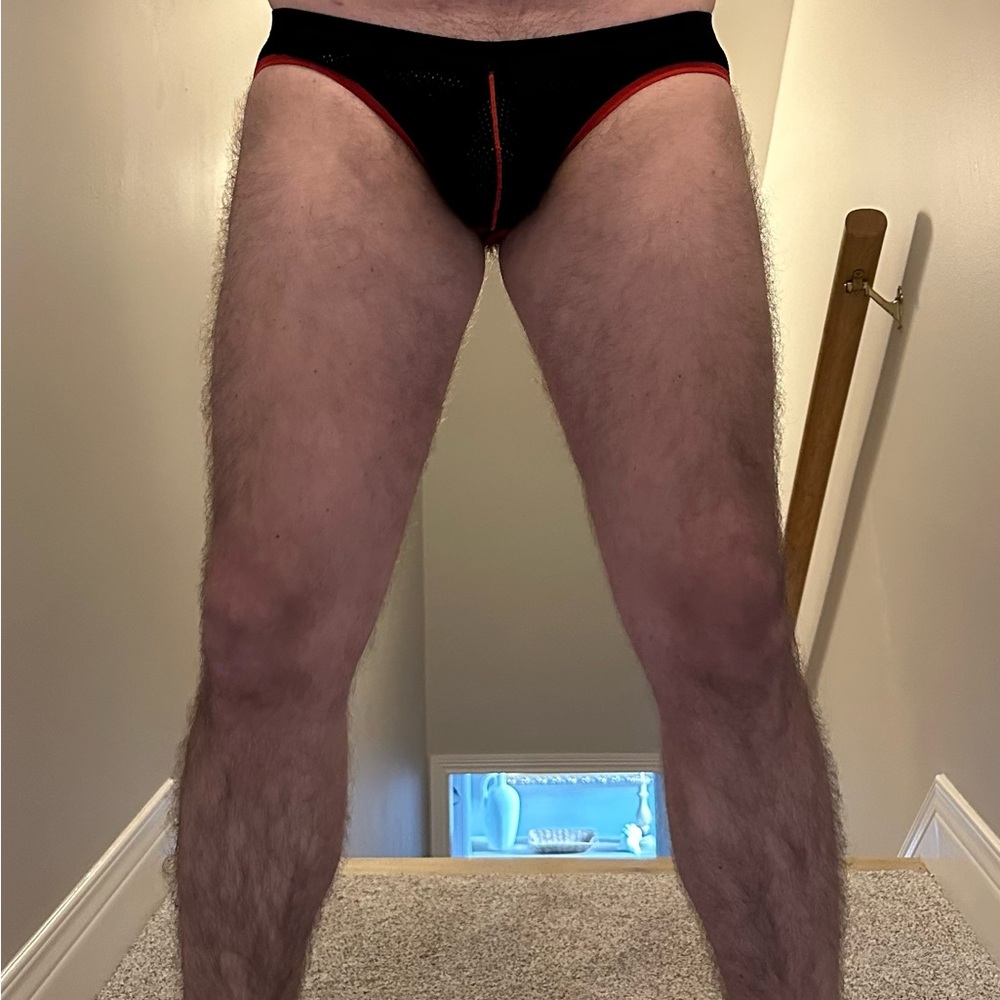 Men's Black and Red Jock